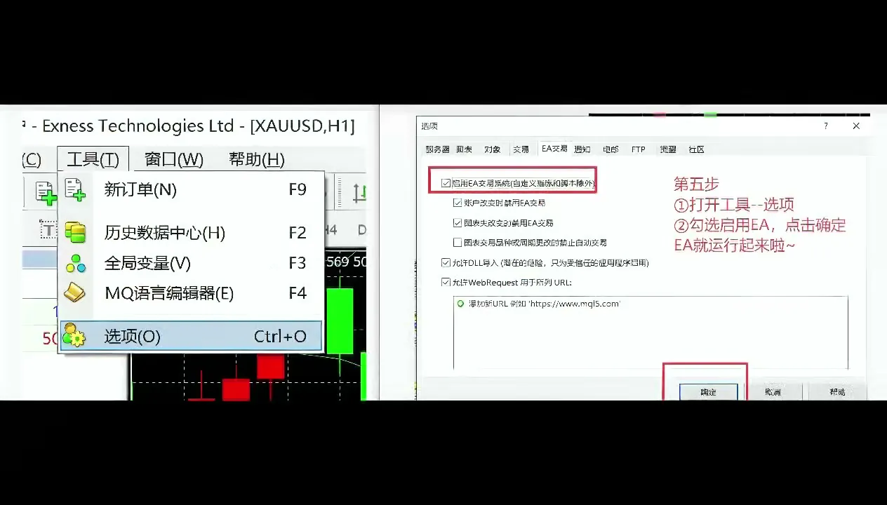 步骤 5：启用 EA 交易